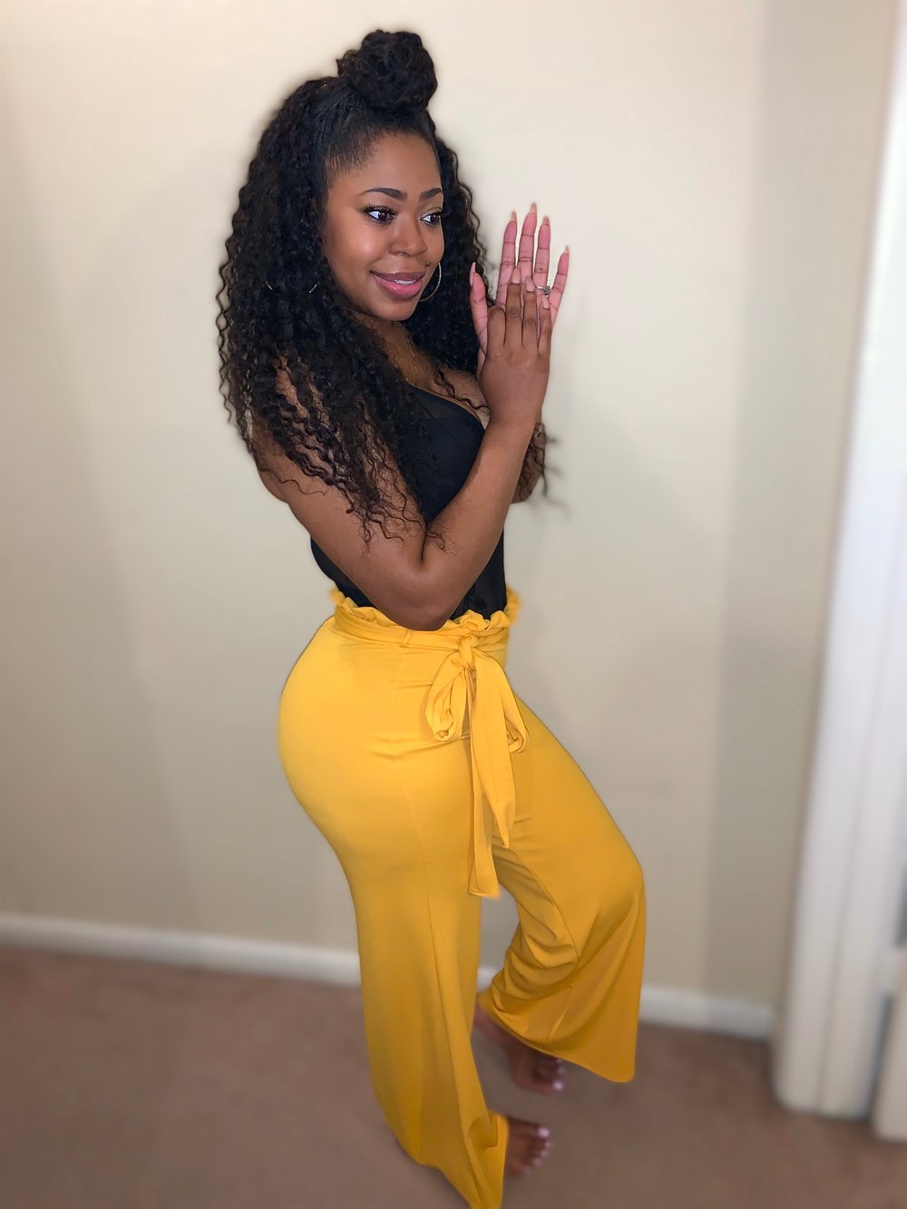 Twist Tie Palazzo Pants (Mustard)