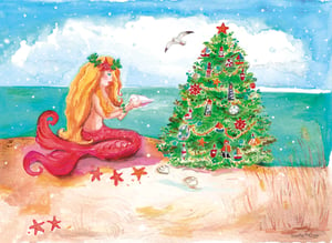 Image of Mermaid by the Sea Christmas card