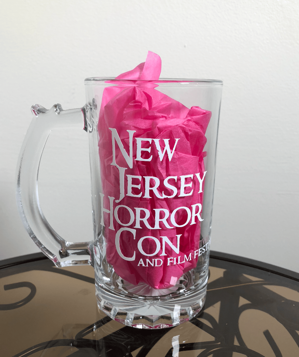 "New Jersey Horror Con" logo White  14 Oz. Glass Mug