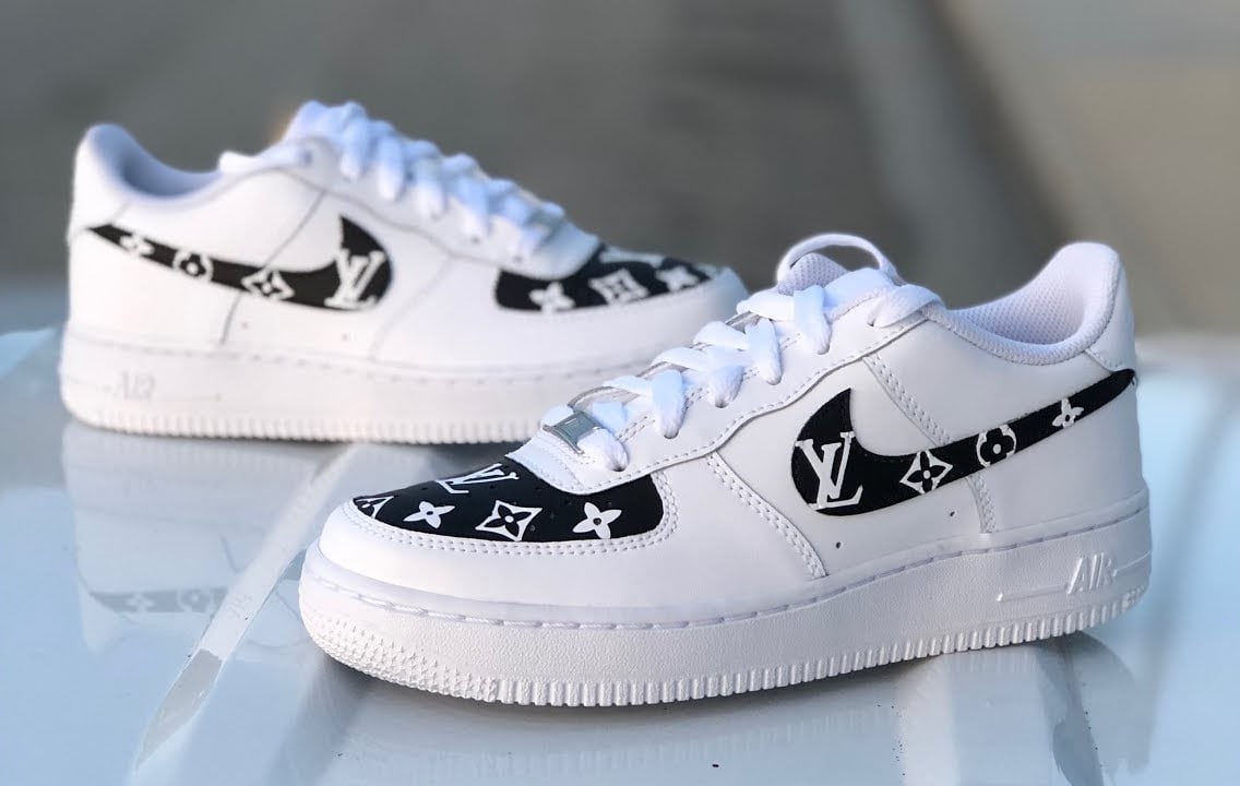 Sneakers Custom  on Instagram Nike AF1 x Louis Vuitton   rate  110   tag a friend    Folllow thecustomsneakerss for daily custom  sneakers 