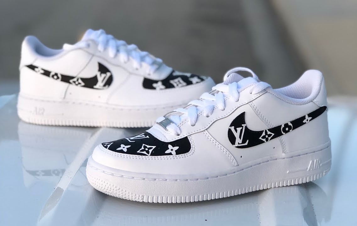 Custom air force 1 louis vuitton reflective Clearance