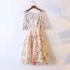 Lovely Champagne Short Wedding Party Dress, Floral Tulle Homecoming Dress