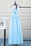 Lovely High Quality Blue Tulle Prom Dress, Long Evening Gowns