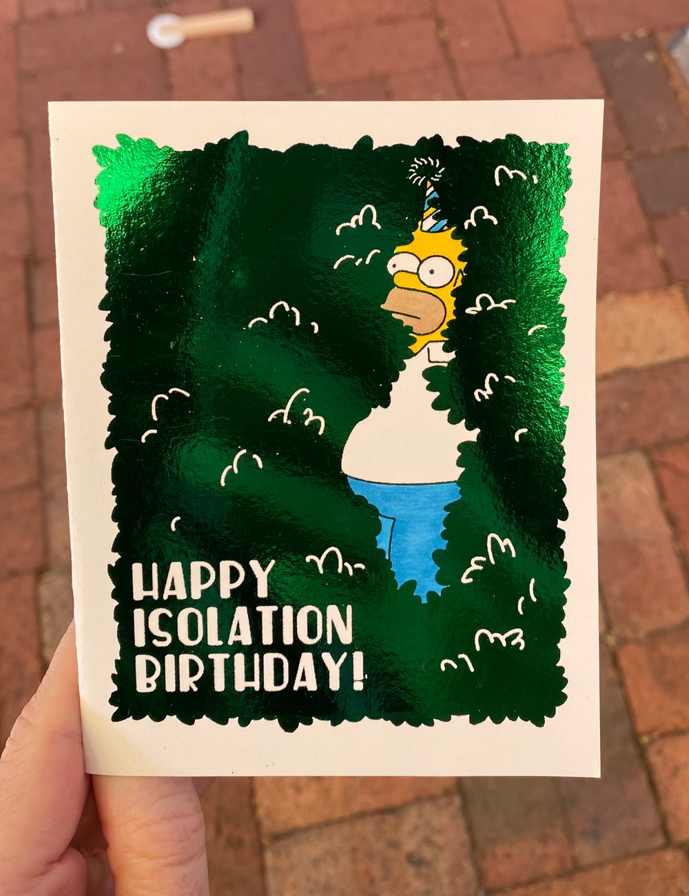 Image of Isolation birthday card: Homer