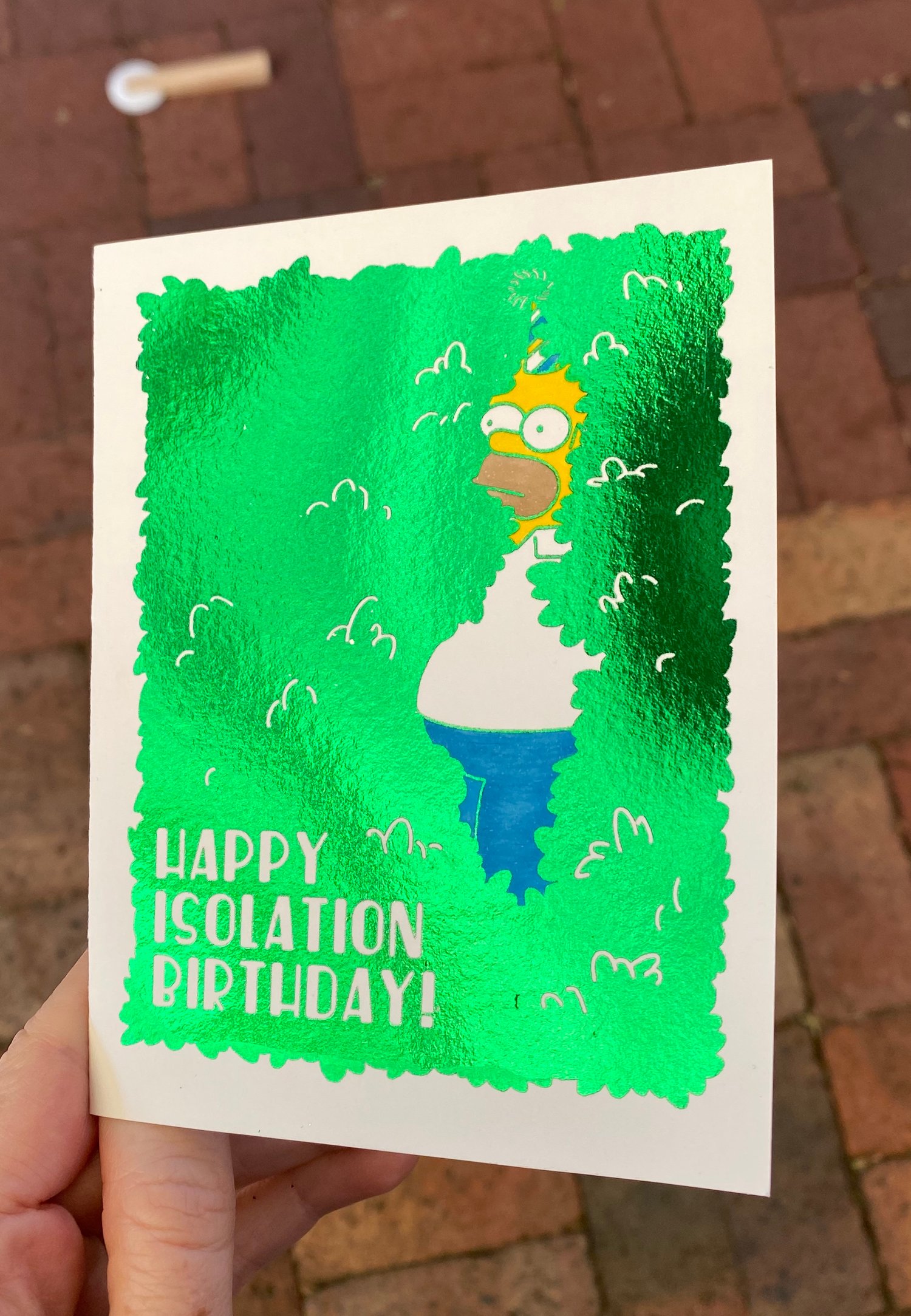 Image of Isolation birthday card: Homer