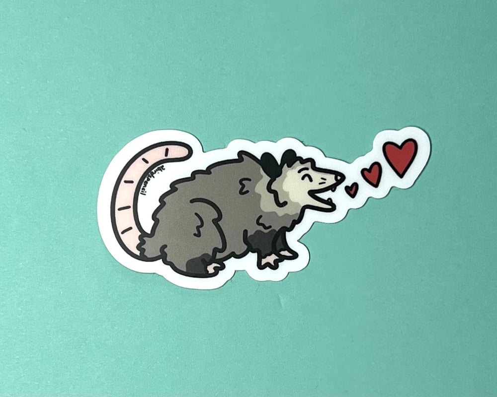 Image of Heart possum vinyl sticker