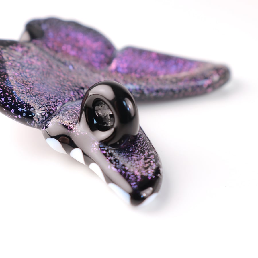 Purple & Pink Dichroic Butterfly Pendant 