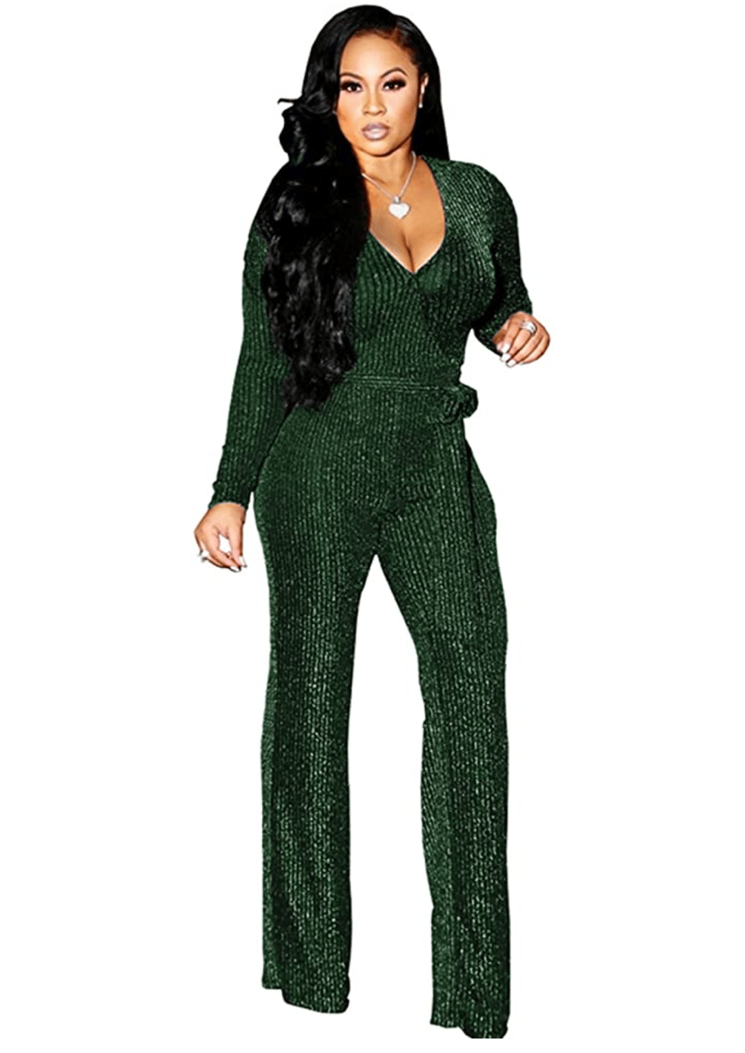 sparkly green jumpsuit