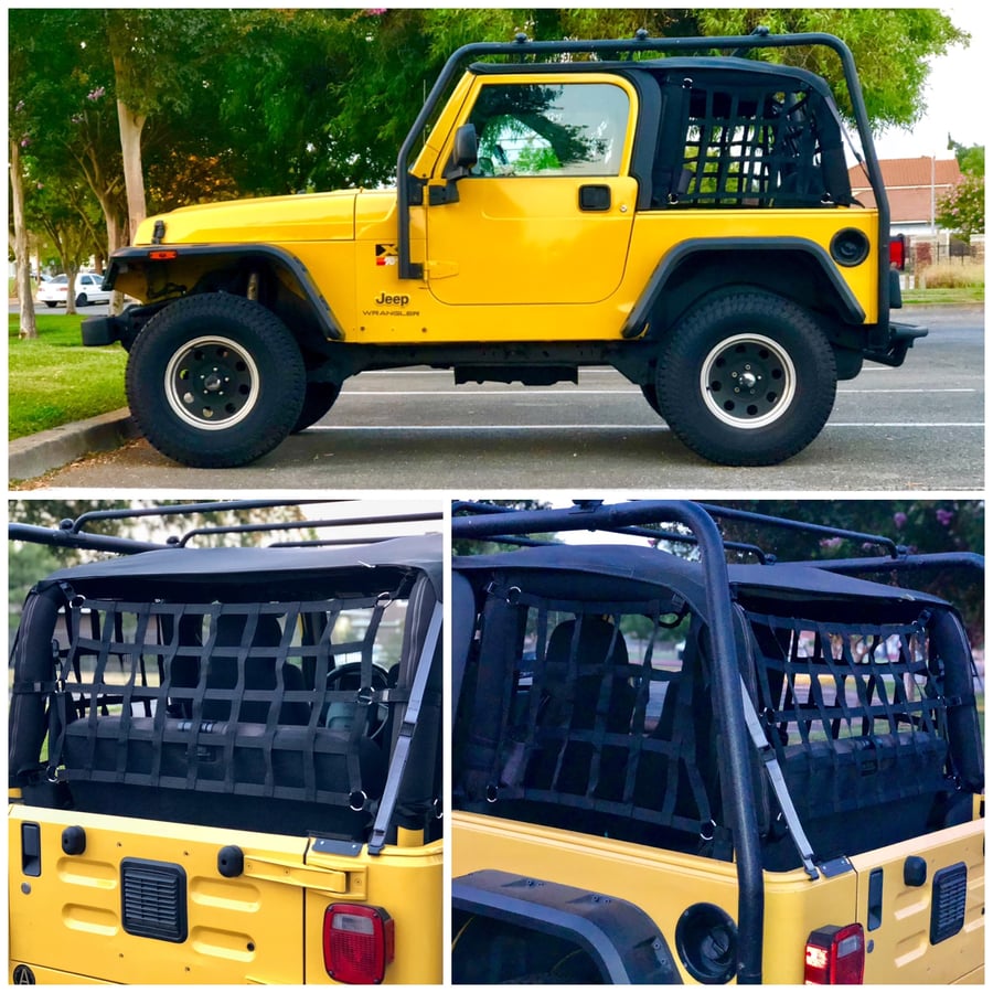 Image of 1987-2019 Jeep Wrangler 2 door cargo net 3 piece set for JL JK TJ YJ CJ