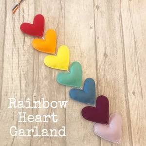Image of Bright Rainbow Heart Garland