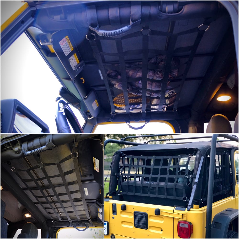 Image of Cargo net back window/roof net - extra storage - fits JL, JK, TJ, YJ and CJ models