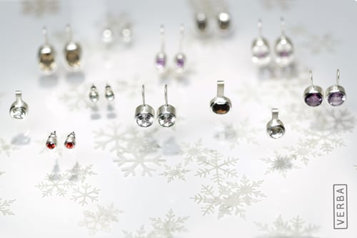 Image of "Happy those who possess" silver earrings with amethysts  · BEATI POSSIDENTES ·