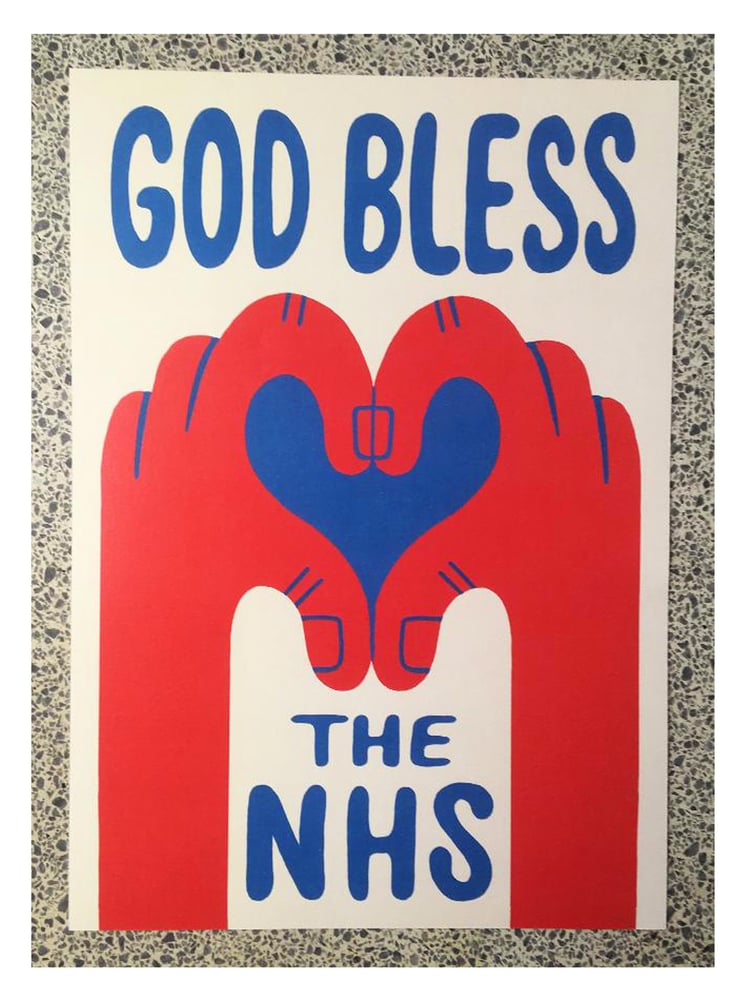 Image of ' GOD BLESS THE NHS ' A3 Print
