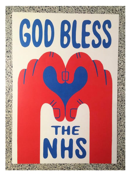 Image of ' GOD BLESS THE NHS ' A3 Print