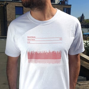 Image of David Bowie T Shirt, Rebel Rebel Song Sound Wave Graphic