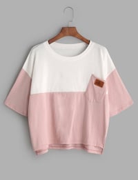 Image 5 of Rose Patch Oversized Pocket Tee
