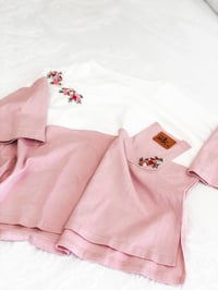 Image 1 of Rose Patch Oversized Pocket Tee