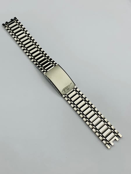 Image of Vintage Mido 1970's eye catching slim stainless steel watch strap,New Old Stock,mint,4mm/16mm
