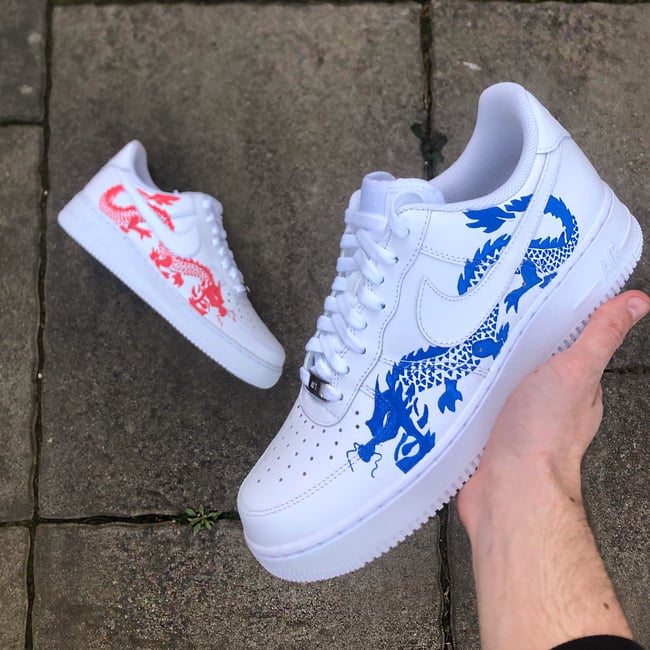 Nike AF1 - Blue & Red Twin Dragons 