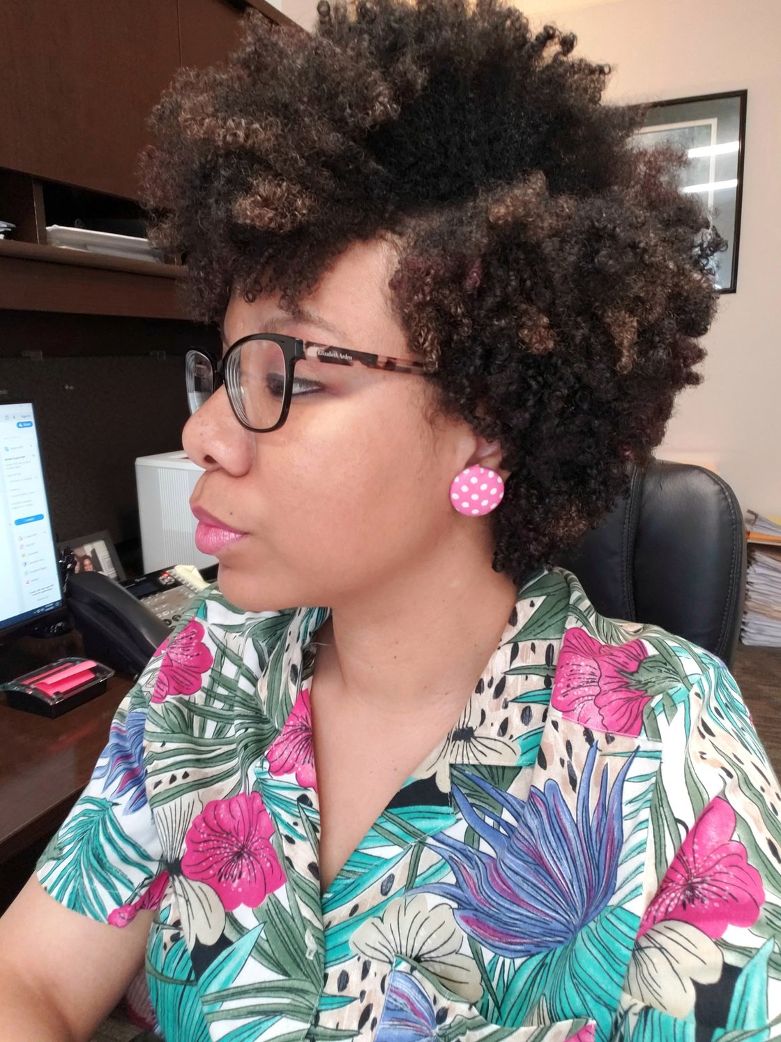 Image of Pink & White Polka-dot Button Earrings