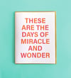 these are the days of miracle and wonder - card