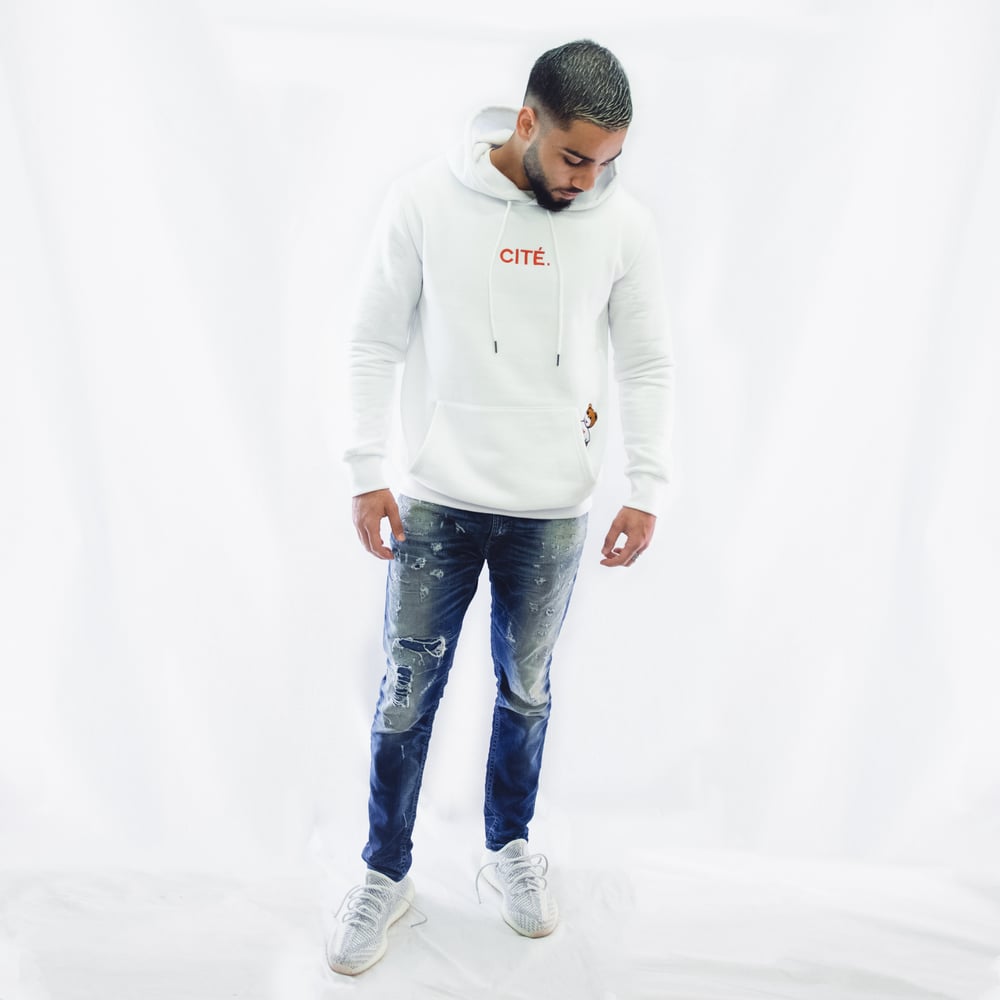 Coeurgui "CITÉ." Hoodie. [BLANC]