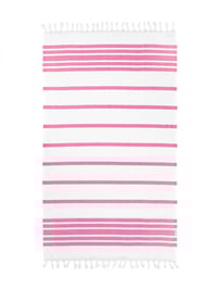 Turkish Pink/Thin White Stripe Towel