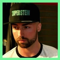 Image 2 of SUPERSTEIN BASEBALL CAP SNAP BACK FITS ALL WITH SUPERSTEIN LOGO EMBROIDERY IN SILVER & GREEN.