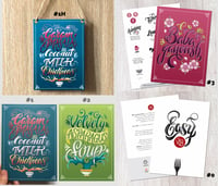 Easy QB · Handlettered Recipe Cookbook card set