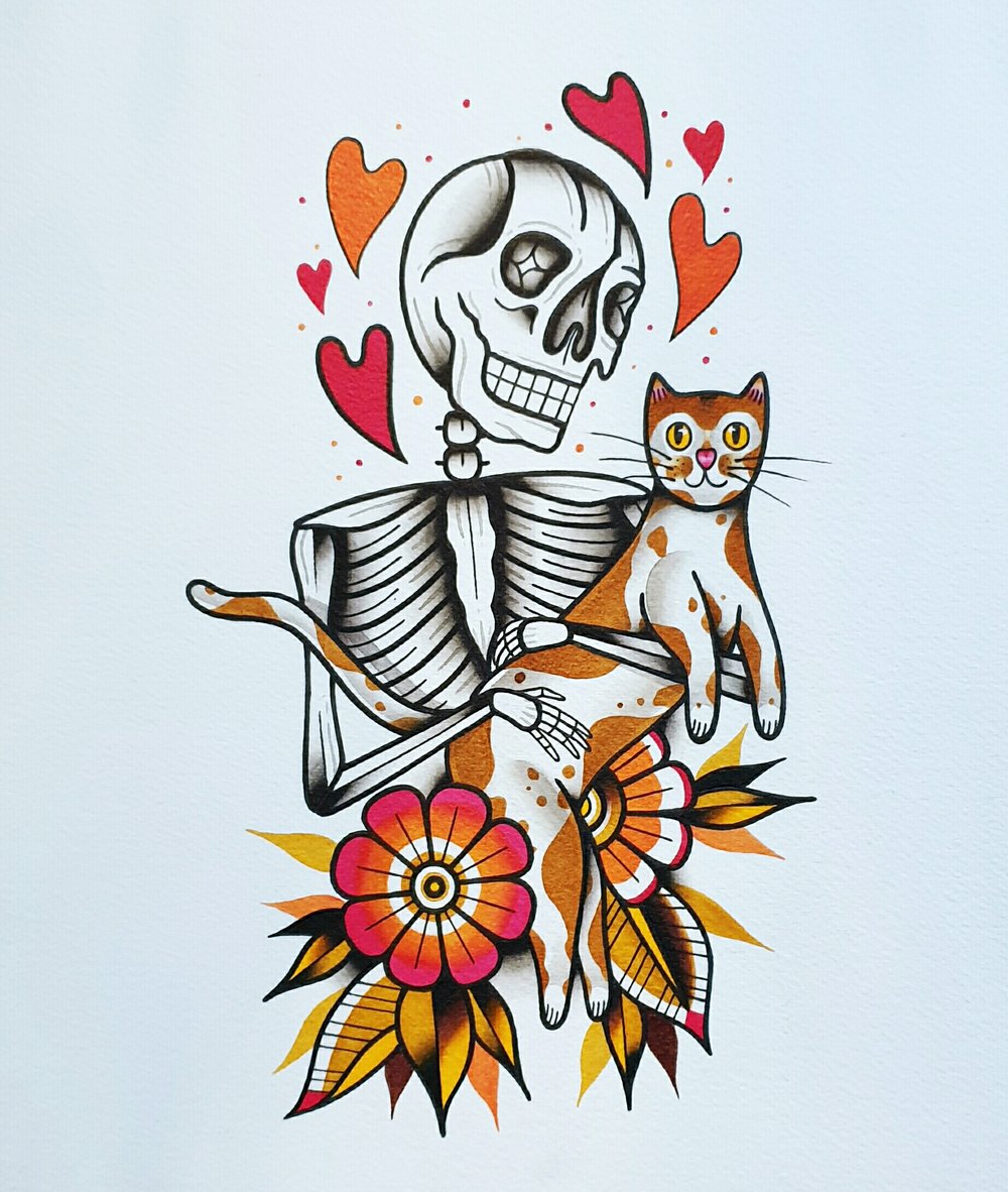 Image of Cats until death pre-order print (A4)