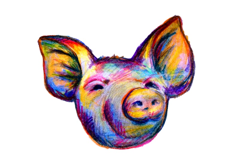 Image of Everybody loves the piggy! | Art Print