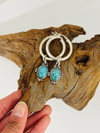 Image 3 of Turquoise hoops 