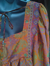 Image 8 of Gypset smock Top yellow mellow multi pinks 