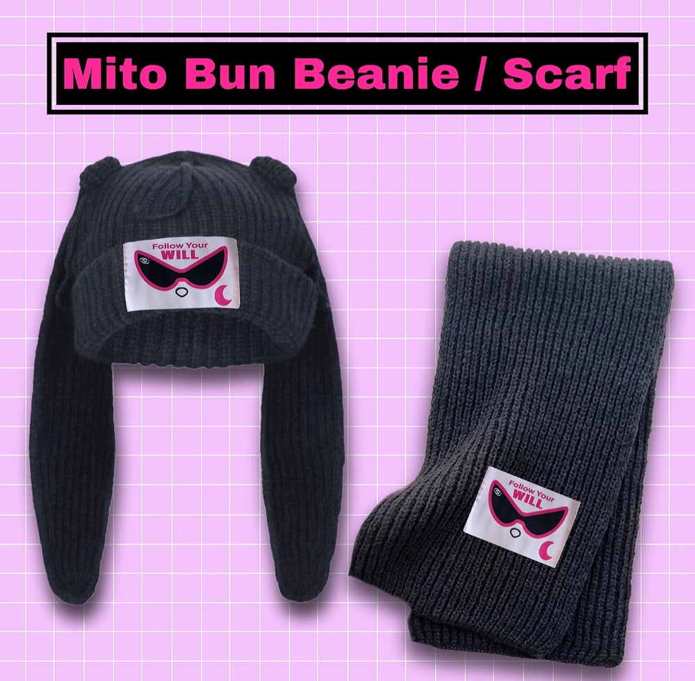 Image of COMBO SET : Mito Bun Beanie / Scarf 