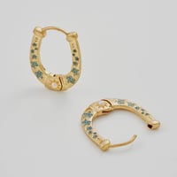 Image 3 of Fable Forget-me-not Horseshoe Hoop Earrings