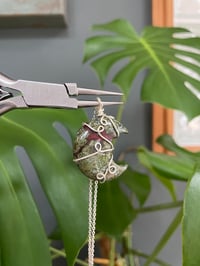Image 3 of Unakite Silver Moon  Necklace