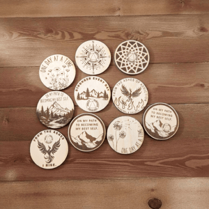 Image of Personalized Wooden Sobriety Coin: AA / NA Anniversary Gift