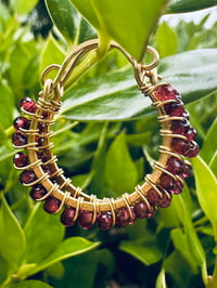 Image 1 of PERENNA — Garnet Swing Hoop Earrings