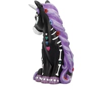 Image 2 of Sugarcorn Black Day of the Dead Skeleton Unicorn Figurine