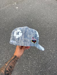 Image 3 of DISTRESSED DENIM HARLEM CUSTOM FITTED CAP