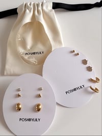 Image 1 of Dainty 3 Pair Earring Set