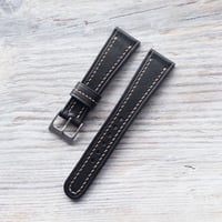 Image 2 of Black Horween Derby Strap In 40's Style