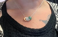 Image 2 of Aventurine, Hammered Copper & Sea Glass Necklace 