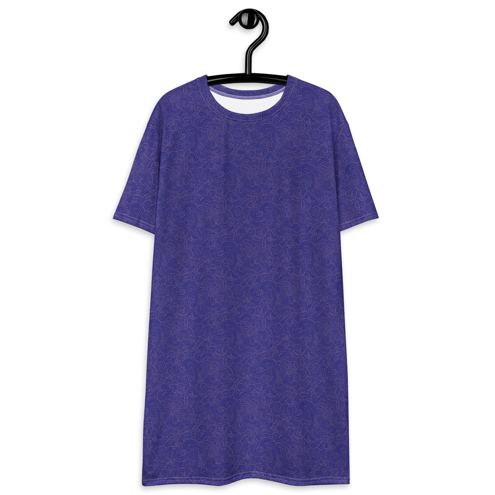 ZEN EXP - Royal Blue Mosaic T-shirt dress