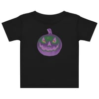 Image 4 of Baby jersey t-shirt - Jack O Lantern Retro Purple Glow
