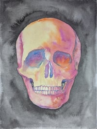Image 2 of Skull Study in Watercolor, Archival Print