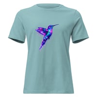 Image 2 of Women's Relaxed T-Shirt, Radiant Jewel Hummingbird Tee