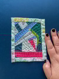 Image 3 of Yellow Chicken Scratch - small hand sewn quilt 