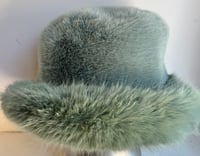 Sage Green Soft Fluffy Fur Bucket Hat