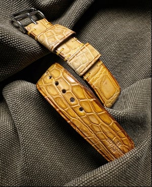 Image of Slow Tanned Yellow Nile Crocodile Single Piece Watch Strap